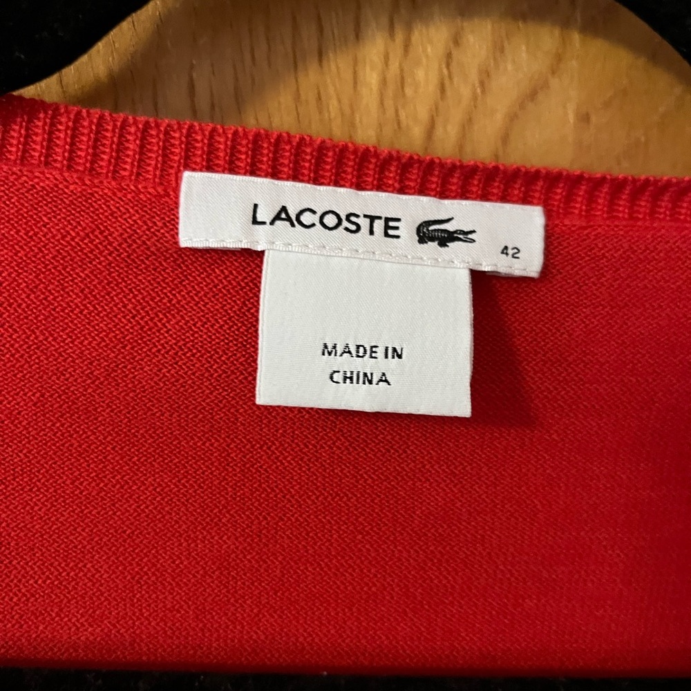 Lacoste Vneck Patch Pocket Pull Over Sweater Eu42… - image 2